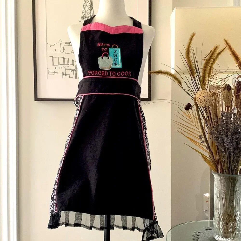 ❤️Pretty “Forced to Cook” Apron - Picture 3 of 7